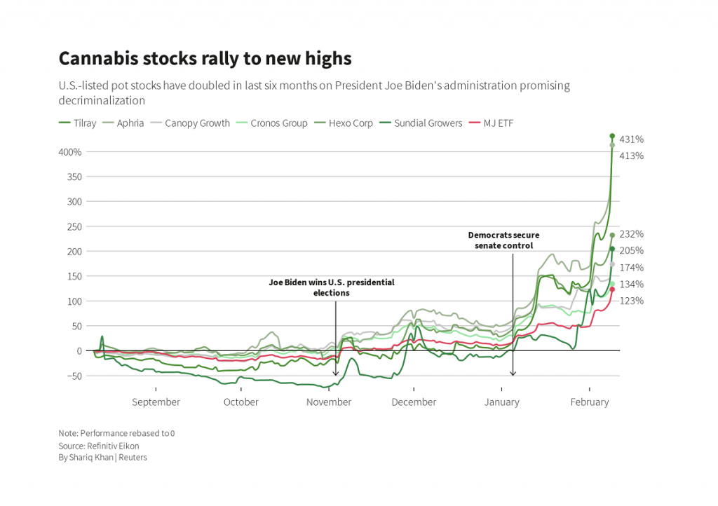 Cannabis stock growth